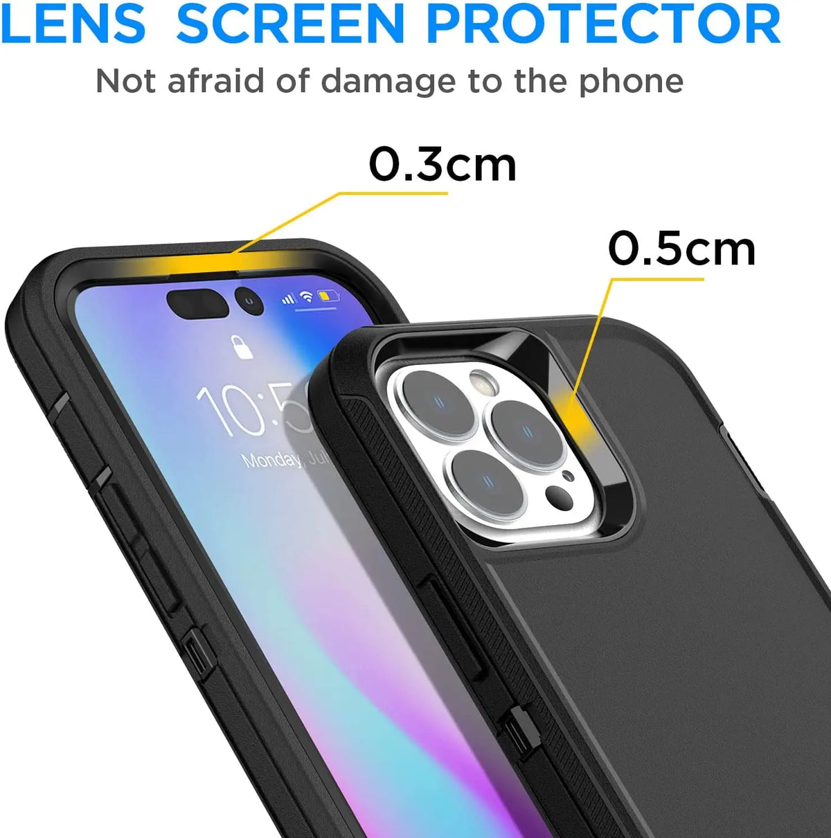 Heavy Duty Shockproof Rugged Phone Case & Protector, Casing for Iphone 17, 17E, Air, 16, 16E, 15 Pro Max, 14, 13, 12, 11, Xr, Xs – Essential Mobile Phone Accessory for Handheld Smartphone Protection