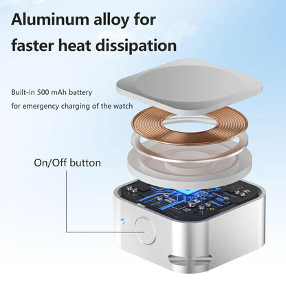 Wireless Charging Power Bank for Apple Watch, Smart Watch Charger, Compact Portable Design, 2.5W Quick Charge, Portable Travel Charger