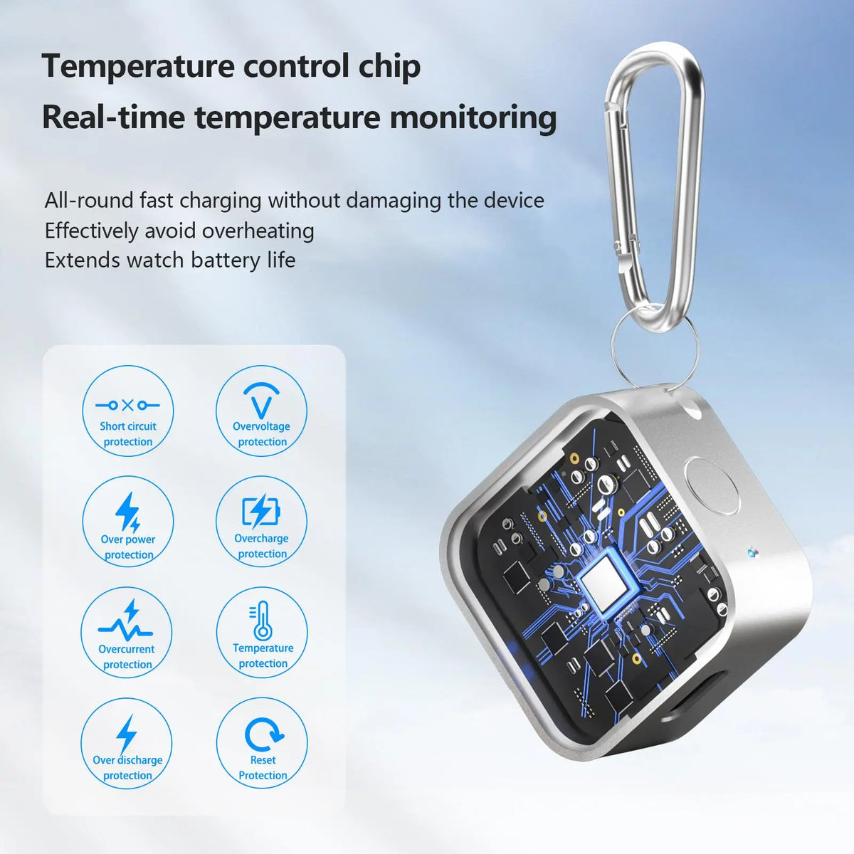 Wireless Charging Power Bank for Apple Watch, Smart Watch Charger, Compact Portable Design, 2.5W Quick Charge, Portable Travel Charger