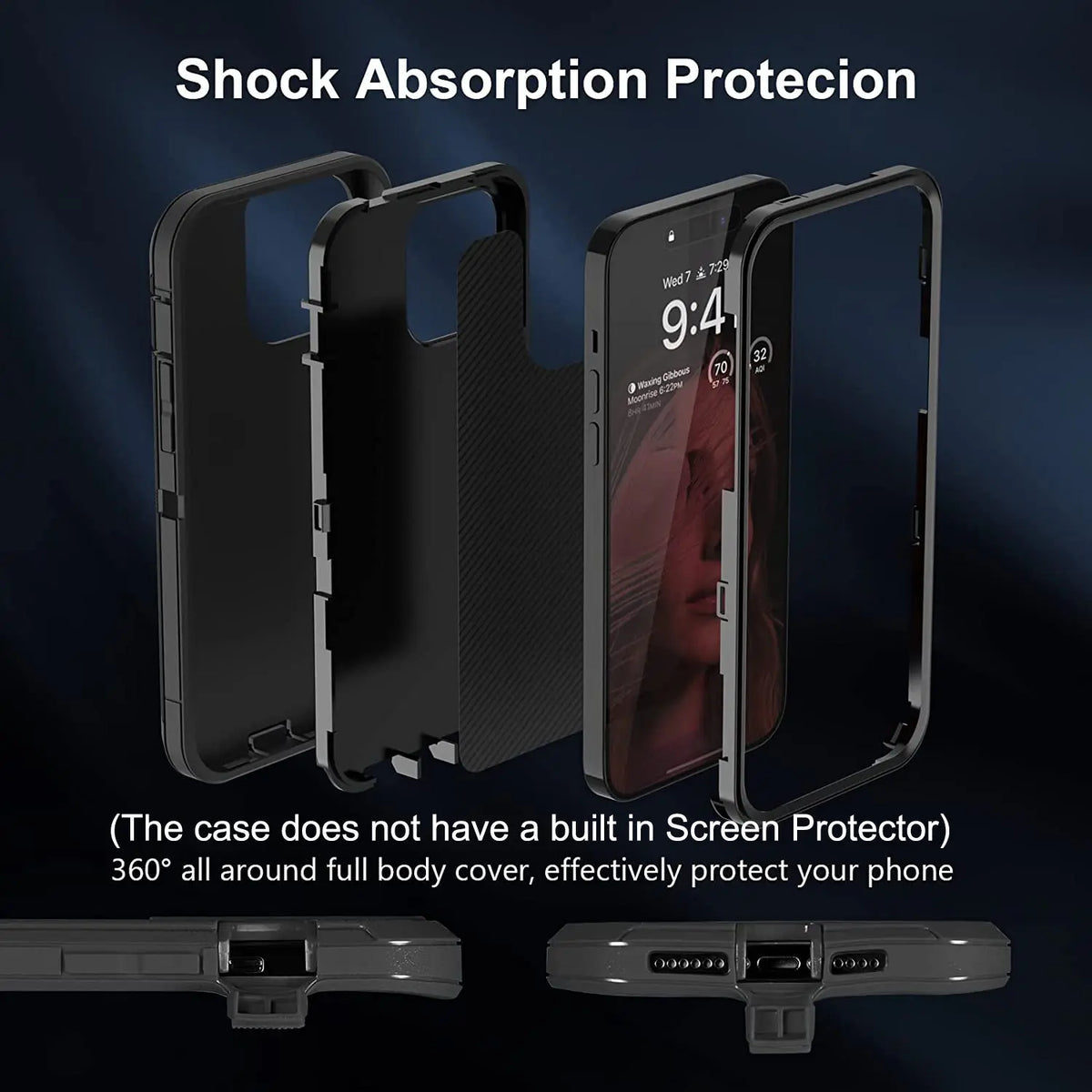 Heavy Duty Shockproof Rugged Phone Case & Protector, Casing for Iphone 17, 17E, Air, 16, 16E, 15 Pro Max, 14, 13, 12, 11, Xr, Xs – Essential Mobile Phone Accessory for Handheld Smartphone Protection