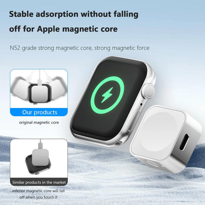 Wireless Charging Power Bank for Apple Watch, Smart Watch Charger, Compact Portable Design, 2.5W Quick Charge, Portable Travel Charger